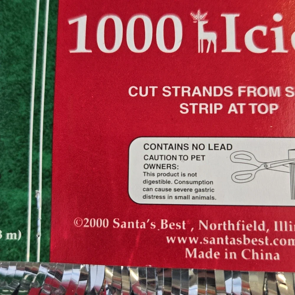 Vintage Santa's Best Christmas 1000 Icicles Silver Tinsel 21